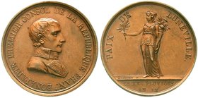 Ausländische Münzen und Medaillen
Frankreich
Konsulat unter Napoleon Bonaparte, 1799-1804
Bronzemedaille v. Andrieu AN IX (1801) auf den Frieden vo...