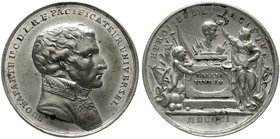 Ausländische Münzen und Medaillen
Frankreich
Konsulat unter Napoleon Bonaparte, 1799-1804
Zinnmedaille 1801 a.d. Frieden v. Luneville. 42 mm, 29,7 ...