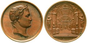 Ausländische Münzen und Medaillen
Frankreich
Napoleon I., 1804-1814, 1815
Bronzemedaille o.J. v. Andrieu, Brenet und Denon. Das napoleonische Museu...