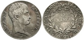 Ausländische Münzen und Medaillen
Frankreich
Napoleon I., 1804-1814, 1815
5 Francs An 14 = 1805, H, La Rochelle. fast sehr schön, winz. Randfehler,...