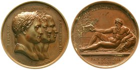 Ausländische Münzen und Medaillen
Frankreich
Napoleon I., 1804-1814, 1815
Bronzemedaille 1807 v. Andrieu/Denon, a.d. Frieden von Tilsit (Gründung d...