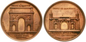 Ausländische Münzen und Medaillen
Frankreich
Napoleon I., 1804-1814, 1815
Bronzemedaille 1809 v. Andrieu, a.s. Einzug in Wien. Das Tor St. Martin i...