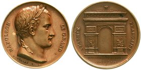 Ausländische Münzen und Medaillen
Frankreich
Napoleon I., 1804-1814, 1815
Bronzemedaille von Montagny (geprägt 1836) a.d. 30 Jf. des Arc de l'Etoil...