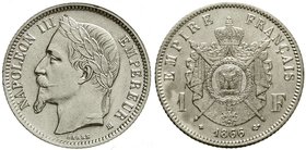 Ausländische Münzen und Medaillen
Frankreich
Napoleon III., 1852-1870
1 Franc 1866 BB, Strassburg. gutes vorzüglich