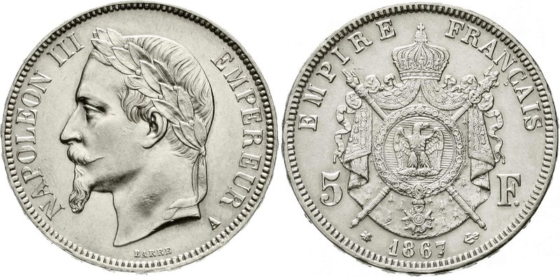 Ausländische Münzen und Medaillen
Frankreich
Napoleon III., 1852-1870
5 Franc...