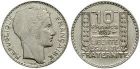 Ausländische Münzen und Medaillen
Frankreich
Dritte Republik, 1870-1940
10 Francs 1937. sehr schön, besseres Jahr