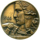 Ausländische Münzen und Medaillen
Frankreich
De Gaules provisorische Regierung, 1944-1947
Einseitige Bronzemedaille 1944 von Pierre Turin, auf den ...