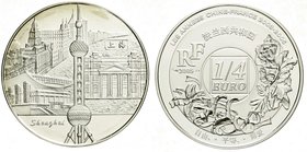 Ausländische Münzen und Medaillen
Frankreich
Fünfte Republik, seit 1958
20 X 1/4 Euro Silber 2005 Shanghai mit Perlenturm und Oper. In Originalscha...