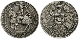 Römisch Deutsches Reich
Haus Habsburg
Ferdinand I., 1521-1564
Silbergußmedaille (1 1/4facher Schautaler) 1541, Kremnitz. Späterer Guss. 53 mm; 34,7...