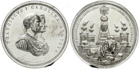 Römisch Deutsches Reich
Haus Habsburg
Franz II.(I.), 1792-1835
Versilberte Bronzemedaille 1833 auf den Besuch des Kaiserpaares in Prag und Böhmen, ...