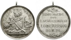 Altdeutsche Münzen und Medaillen
Anhalt
Tragbare Silbermedaille 1924 von Oertel, auf das erste Schützenfest in Löderburg/Stassfurt. 36 mm, 15,95 g....
