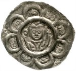 Altdeutsche Münzen und Medaillen
Augsburg-Bistum
Hartwig II. von Hirnheim, 1202-1208
Brakteat o.J. Büste v.v. mit Mithra Bicornis, Krummstab und Kr...