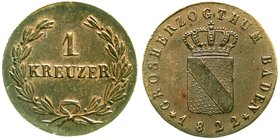 Altdeutsche Münzen und Medaillen
Baden-Durlach
Ludwig, 1818-1830
Kreuzer 1822. gutes vorzüglich, selten in dieser Erhaltung