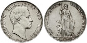 Altdeutsche Münzen und Medaillen
Baden-Durlach
Friedrich I., 1852-1907
Gulden 1863. Erstes Badisches Landesschießen.
vorzüglich/Stempelglanz, kl. ...