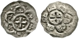 Altdeutsche Münzen und Medaillen
Bamberg
Bistum, Otto II. von Andechs, 1177-1196
Dünnpfennig o.J. Im Wulstreif ein Kreuz mit je einer Kugel in den ...