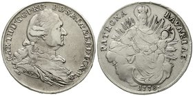 Altdeutsche Münzen und Medaillen
Bayern
Karl Theodor, 1777-1799
Madonnentaler 1778, München. sehr schön, leicht justiert