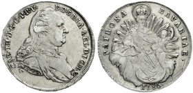 Altdeutsche Münzen und Medaillen
Bayern
Karl Theodor, 1777-1799
Madonnentaler 1786, München. sehr schön, justiert und kl. Kratzer