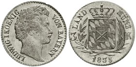 Altdeutsche Münzen und Medaillen
Bayern
Ludwig I., 1825-1848
3 Kreuzer 1835 über 1833 geschnitten. fast Stempelglanz, kl. Kratzer, winz. Randfehler...