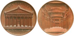 Altdeutsche Münzen und Medaillen
Bayern
Maximilian II. Joseph, 1848-1864
Bronzemedaille 1859 von J. Wiener, a.d. Walhalla. 60 mm.
vorzüglich/Stemp...