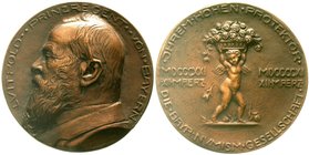 Altdeutsche Münzen und Medaillen
Bayern
Prinzregent Luitpold, 1886-1912
Bronzemedaille 1911 v. H. Schwegerle, a. d. 90. Geburtstag des Prinzregente...