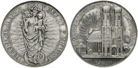 Altdeutsche Münzen und Medaillen
Bayern-München
Stadt
Silbermedaille 1894 a.d. Gedächnisfeier d. Frauenkirche München. 38 mm, 29,75 g.
vorzüglich/...