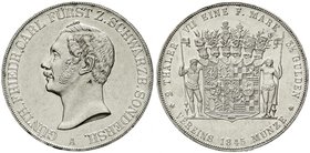 Altdeutsche Münzen und Medaillen
Schwarzburg-Sondershausen
Günther Friedrich Karl II., 1835-1880
Doppeltaler 1845 A. gutes vorzüglich, winz. Kratze...