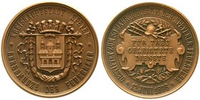 Altdeutsche Münzen und Medaillen
Speyer-Stadt
Bronzemedaille 1898. Ehrenmünze der Feuerwehr für 15 Dienstjahre. 40 mm. Im Originaletui (Klebereste)....