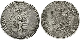 Altdeutsche Münzen und Medaillen
Stolberg-Königstein
Ludwig, 1535-1574
Reichstaler 1567, mit Titel Maximilians II. Wappen/Doppeladler. 28.98 g.
se...