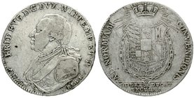 Altdeutsche Münzen und Medaillen
Württemberg
Friedrich Eugen, 1795-1797
Konventionstaler 1795 Stuttgart. Auf das 300jährige Bestehen des Herzogtums...