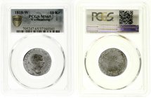 Altdeutsche Münzen und Medaillen
Württemberg
Wilhelm I., 1816-1864
10 Kreuzer 1818 W. Im PCGS-Blister mit Grading MS 65 (Top Pop, das beste gegrade...