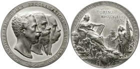 Medaillen
Ausstellungen
Italien, Turin
Zinnmedaille 1898 v. Johnson/Mailand, a.d. allgemeine ital. Ausstellung in Turin u. zum 50. Jahrestag d. Ver...
