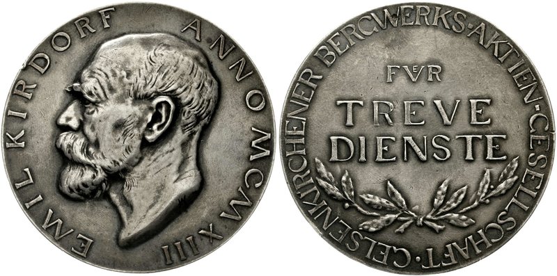 Medaillen
Bergbau
Gelsenkirchen
Silbermedaille 1913 von Hildebrand, auf Emil ...