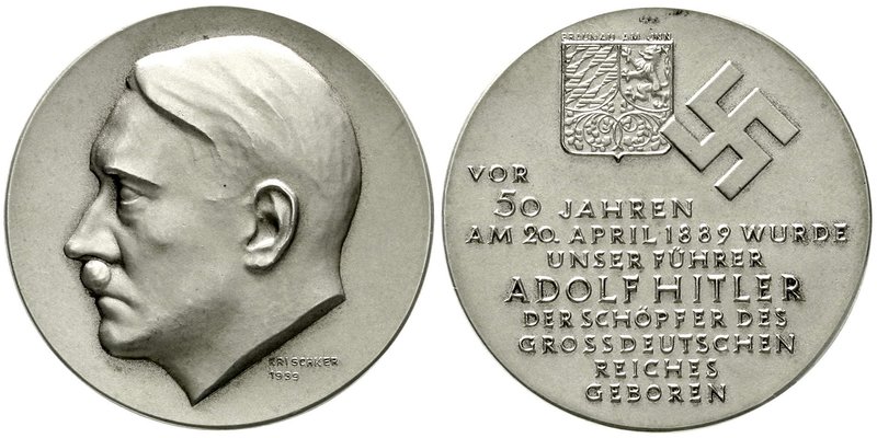 Medaillen
Drittes Reich
Silbermedaille 1939 signiert Krischker, auf den 50 Geb...