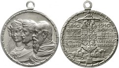 Medaillen
Münchner Medailleure, Karl Goetz
Tragbare Aluminiummedaille 1910. Zum 100. Münchner Oktoberfest. 32 mm.
vorzüglich/Stempelglanz