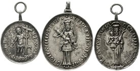 Medaillen
Religion
3 Stück Silbermedaillen: o.J. u.a. Johannes Nepomuk, Öttingen St. Maria im Dorf.
sehr schön/vorzüglich, mit Trageöse
