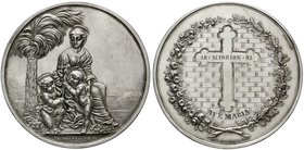 Medaillen
Religion
Silbermedaille o.J. (graviert 1893), von Heuberger und Hollauer. Maria sitzt fast v. v. neben Palmbaum, vor ihr steht der Jesuskn...