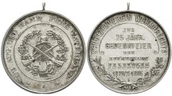 Medaillen
Schützenmedaillen, Ebratzhofen bei Lindau
Tragbare Silbermedaille 1895 des Schützenvereins Wohmbrechts/ Kreis Lindau zur 25 jährigen Geden...