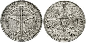 Medaillen
Schützenmedaillen, München
Silbermedaille 1881 a.d. 7. Deutsche Bundesschießen. 37 mm, 26,75 g.
vorzüglich/stempelglanz, winz. Kratzer...