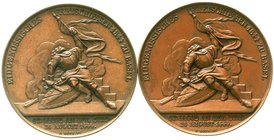 Medaillen
Schützenmedaillen, Schweiz, Basel
3 Stück: Silber- u. 2 X Bronzemedaille v. A. Bovy 1844 a.d. Eidgenössische Freischießen. 38 mm.
sehr sc...