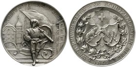 Medaillen
Schützenmedaillen, Schweiz, Bern
Silbermedaille 1893 a.d. Schützenfest in Biel/Westschweiz. 45 mm, 39,2 g.
vorzüglich/Stempelglanz