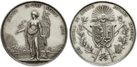 Medaillen
Schützenmedaillen, Schweiz, Genf
Silbermedaille 1815 a.d. Tir Federal Genf. 38 mm, 27,75 g.
vorzüglich, winz. Randfehler