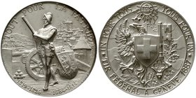 Medaillen
Schützenmedaillen, Schweiz, Genf
Silberne Schützenmedaille 1887 Genf. 45 mm, 38,38 g.
vorzüglich/Stempelglanz, winz. Kratzer, winz. Randf...