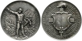 Medaillen
Schützenmedaillen, Schweiz, Luzern
Silbermedaille 1889 a.d. Central-Schützenfest. 45 mm, 38,78 g.
vorzüglich/Stempelglanz, herrliche Pati...