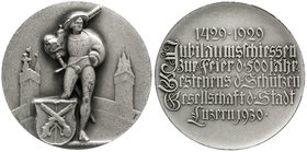 Medaillen
Schützenmedaillen, Schweiz, Luzern
Silbermedaille 1930 a.d. 500 Jahrfeier d. Schützengesellschaft. 40 mm, 29,96 g.
vorzüglich, mattiert...
