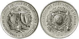 Medaillen
Schützenmedaillen, Schweiz, St. Gallen
Zinnmedaille 1874 z. Erinnerung a.d. Eidgenössische Schützenfest. 34 mm
vorzüglich, kl. Randfehler...