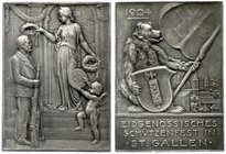 Medaillen
Schützenmedaillen, Schweiz, St. Gallen
Rechteckige Silberplakette 1904 a.d. Eidgenössische Schützenfest. 45x63 mm, 64,37 g.
vorzüglich...