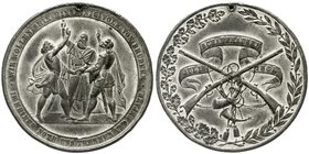 Medaillen
Schützenmedaillen, Schweiz, Uri
Zinnmedaille 1865 a.d. eidgenössische Schützenfest in Schaffhausen. 51 mm, 43,95 g.
fast vorzüglich, übli...