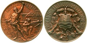 Medaillen
Schützenmedaillen, Schweiz, Vaud
Kupfermedaille 1899 a.d. Tir Cantonal in Yverdon. 45 mm, 33,07 g.
vorzüglich