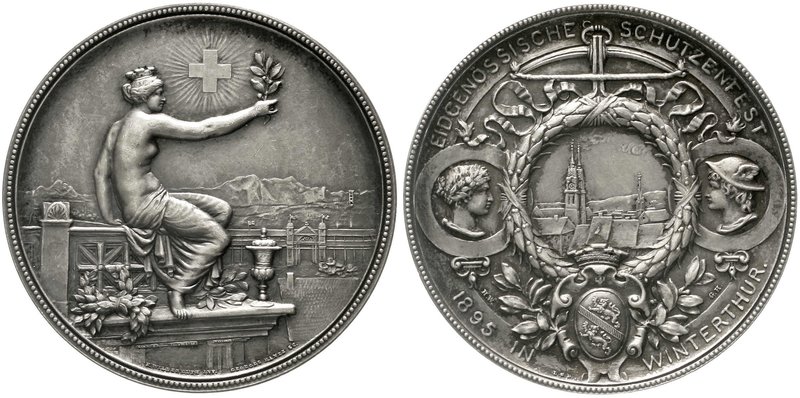 Medaillen
Schützenmedaillen, Schweiz, Winterthur
Silberne Schützenmedaille 189...