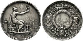 Medaillen
Schützenmedaillen, Schweiz, Winterthur
Silberne Schützenmedaille 1895 a.d. Eidgenössische Schützenfest. 45 mm, 38,73 g.
gutes sehr schön,...